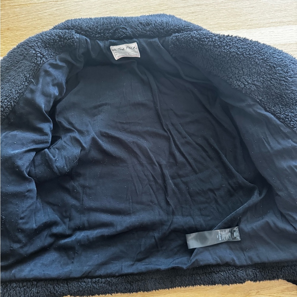 Free People So Cozy slouchy moto black fleece teddy jacket size Small - Picture 9 of 13
